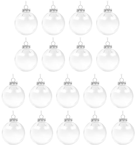 18PCS Weihnachtskugeln Kunststoff,Transparente Weihnachtskugeln,Durchsichtige Christbaumkugeln,Weihnachtsbaumkugeln Plastik,Transparente Kunststoffkugel,für Weihnachtsschmuck,Weihnachtsbaum,Partys