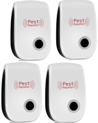 Bugshield Milben Stecker Pro - bug shield 2025 Testsieger, milben entfernen in 5 sekunden Ultraschall gegen Mäuse vertreiben Moskito, Kakerlaken, Spinnen und Fliegen (Weiß*4PCS)