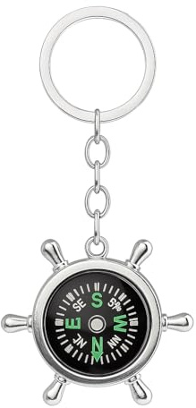 Porte-Clés Boussole – Porte-Clé Localisateur de Direction Nautique Breloque de Sac pour Femme, Cadeaux Porte-Cléf Sympas pour Marins & Amateurs d'Aventure.