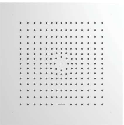 hansgrohe Raindance E - wassersparende Kopfbrause (EcoSmart) Deckenintegriert, eckige Duschbrause (400 x 400mm), Regendusche für Deckenmontage, Brausekopf mit Antikalk-Funktion, Mattweiß, 26253700