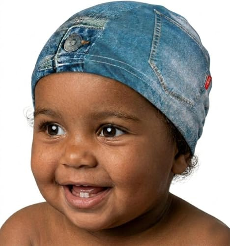 IMSPIRA Cuffia da nuoto Tessuto 501 per neonato/bebè 0-18 mesi Tessuto PBT Revolutional Shiro, Colori sublimati, Cuffia tessuto piscina per bambini di 1 anno e 2 anni.