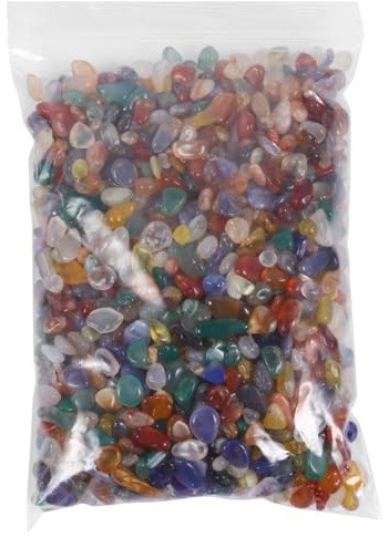 SHINEOFI Gravier d'Agate Naturel Coloré 300G pour Décoration d'Aquarium Pot de Fleurs et Terrarium – Pierre Roulée en Quartz Résistante à l'usure Galets pour Remplissage Décoratif
