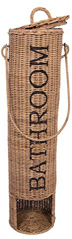 Vintage Line Toilettenpapierspender Toilettenrollenhalter Klopapierspender Rattan Rattankorb