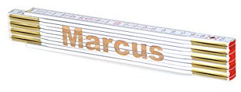 Zollstock mit Namens-Gravur zum auswählen - Name - Lasergravur - personalisiert - Geschenk - Mann - Vatertag - Geburtstag, Zollstöcke Namen:Marcus