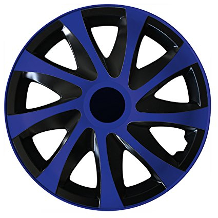 Eight Tec Handelsagentur (Farbe & Größe wählbar) 15 Zoll Radkappen, Radzierblenden Draco Bicolor (Schwarz/Blau) passend für Fast alle Fahrzeugtypen (universal)