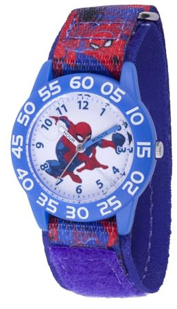 Marvel Spider-Man - Orologio analogico al quarzo con cinturino in nylon per bambini, Nero, Orologio Analogico Spider-Man