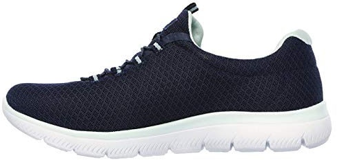 Skechers Damen Summits Sneaker, Navy Mesh Aqua Trim, 37 EU