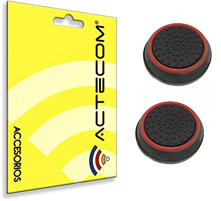 actecom 1 Par Funda de Goma Compatible con Joystick Mando Sony Playstation Dualshock 4 PS4/Slim/Pro Xbox One Eje L3 R3 Gomas (Rojo)