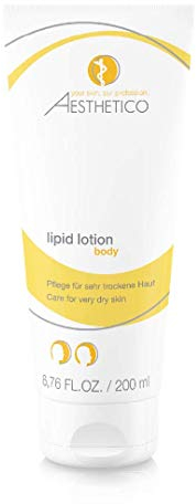AESTHETICO lipid lotion, 200 ml - Intensiv rückfettende Körperlotion mit Urea, für trockene & lipidarme Haut, schützt vor Austrocknung, spendet Feuchtigkeit, macht die Haut geschmeidig, Neurodermitis.