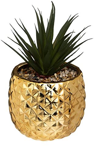 Atmosphera - Kunstpflanze Ananas H. 21 cm - Golden