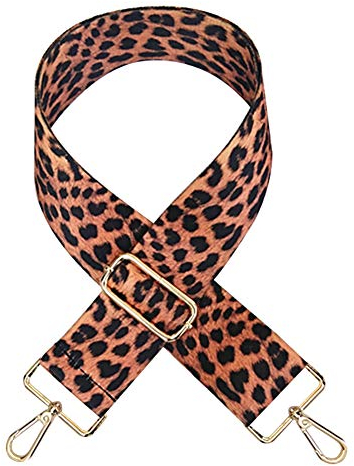 MoreChioce Damen Schultergurt für Taschen,120CM Längenverstellbarer Taschengurt Breiter Schulterriemen im Ethno-Stil Verstellbar Trageriemen DIY Zubehör Gurt mit Karabinerhaken,Leopard #1
