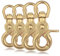 Ganzoo © Scheren-Karabiner Haken mit Dreh-Gelenk/Dreh-Kopf für Hunde-Leine/Hals-Band 4er Set, legierter Stahl 61 mm Länge, auch für Paracord 550 / Schlüssel-Anhänger, Farbe: Gold