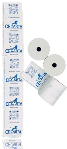 Lot de 100 rouleaux thermiques pour tickets 80 x 80 cm, trou 12 mm, rouleaux homologués avec BPA Free CF.