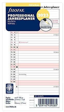 Filofax Personal Prof.Jahresplaner (deutsch)2023