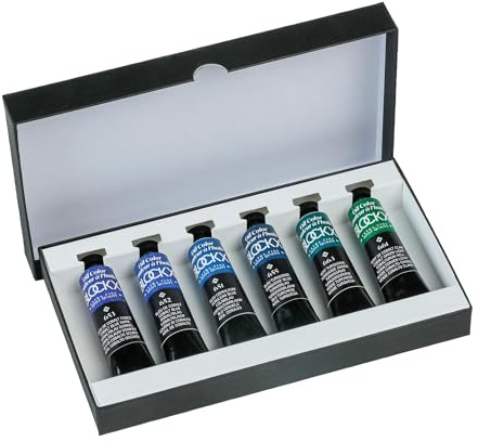Blockx Künstler-Ölfarben im Set Kobalt-Farbtöne, 6 x 20 ml, brillante Farben mit höchster Pigmentkonzentration, 100 % lichtecht