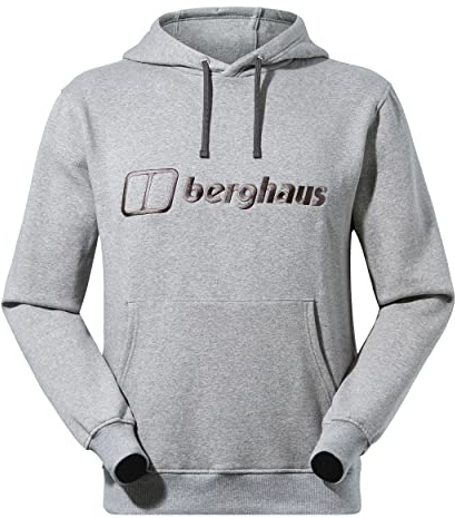 Berghaus Herren Logo Pullover Hoodie, zusätzliche Wärme, extra bequem, Grau, XL