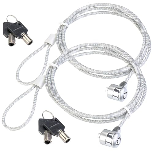 VisorTech Seilschloss: 2er-Set Notebookschlösser Safety Lock mit gummiertem Stahlkabel, 1,8 m (Kabelschloss, Stahlseil für Laptop, Zahlenschloss)