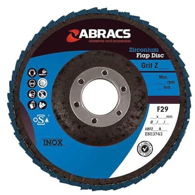 Abracs ABFZ115B120 Zirconium Flap Disc - 115mm x 22mm x 120g
