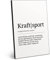ARTFAVES® Worterklärung Kraftsport | Definition Bild schwarz-Weiss als Geschenk | Holzschild mit Spruch zum Thema Sport/Krafttraining/Gym/Fitness