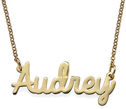 MyNameNecklace MYKA PersonalisierteKursive Namenskette aus Sterling Silber 925 / Vergoldet - Geschenk für Damen - Mutter - Freundin (750er Gold-Vermeil)