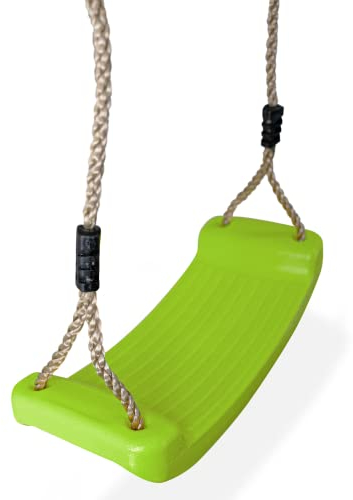 HOQ Schaukel-Sitz - verstellbares Schaukel-Brett - rutschfeste Kinder-Schaukel - Garten- & Spielplatz-Zubehör - Indoor & Outdoor - Apfel-Grün