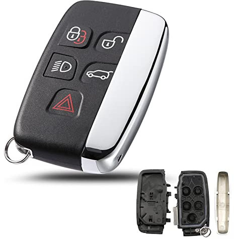 Heart Horse 5 button Range R0ver Key Cover Fob Shell Case Replacement for Land Rover Sport Evoque Range R0ver Discovery 4 Freelander LR4 2010-15 Refit Remote Car Key Case
