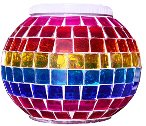 YARNOW 1stk Mosaik-rasenlicht Mosaik-solar-gartenlampe Solarleuchte Für Den Garten Lampe Aus Mosaikglas Gartenkugel-solarleuchte Led-tischlampe Altmodisch Solarplatten Nachtlicht