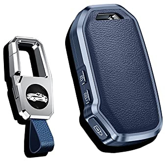 HIBEYO Custodia Smart in Pelle per Chiave Kia Sportage GT Stinger Sorento Soul Rio Optima NIRO Forte Ceed Portachiavi con Telecomando Blu