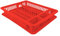 VIRSUS Scolastoviglie con vassoio raccogli goccia, dimensioni 45,5x36x7 cm, Scolapiatti plastica per i bicchieri piatti e tre scomparti per le posate Vari colori (rosso)