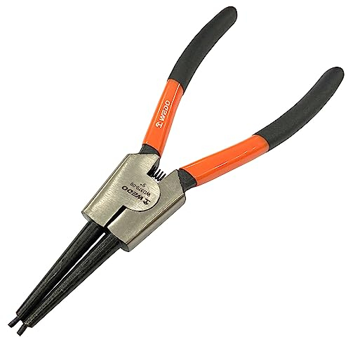 WEDO Pinza ad anelli elastici per anelli elastici esterni - diritta,7 Pinza autobloccante,acciaio al vanadio cromo,Alta resistenza Pinza per anelli Seeger