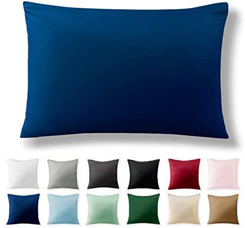 Alreya Renforcé Kissenbezug 40 x 60 cm - 100% Baumwolle mit YKK Reißverschluss, Superweicher Kopfkissenbezug 40x60, Kissenhülle, Blau, nur Kissenbezug