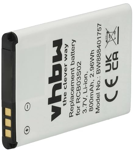 vhbw Akku kompatibel mit Swisstone BBM 610, BBM 615, BBM 625 Handy Smartphone Senioren Telefon (800mAh, 3,7V, Li-Ion)