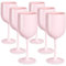 AODIGEGE Weingläser Plastik 6 Stück, Wiederverwendbar Gläser Sektgläser Plastik 15oz Champagner Gläser Prosecco Gläser（Pink）