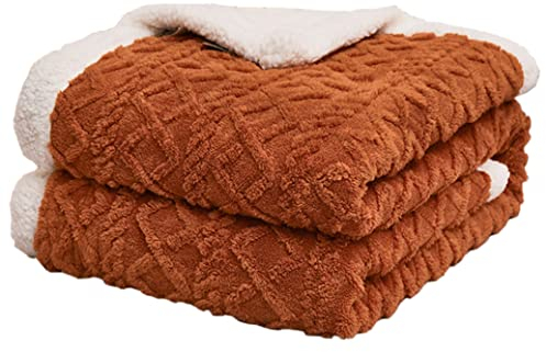 Hayisugal Flauschige Sherpa Kuscheldecke - hochwertige Schafdecke, super weiche Fleecedecke als Sofadecke, Tagesdecke oder Wohndecke Couchdecke Sofa überwurfdecke, Karamell, 150 x 200cm