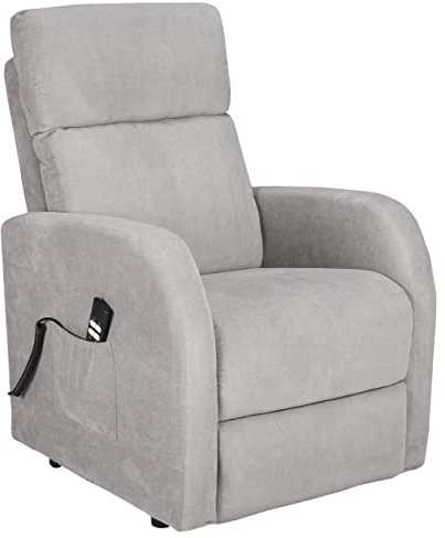 POLTRONE ITALIA Pam 2 Motoren Abnehmbar relaxsessel mit aufstehhilfe Medizinisches Gerät 2 Räder Flauschige Waschbar fernsehsessel elektrisch relaxsessel mit liegefunktion Grau