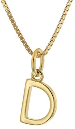 trendor Damen-Kette mit Buchstabe D Anhänger Gold auf Silber 925 15255-D-45 45 cm