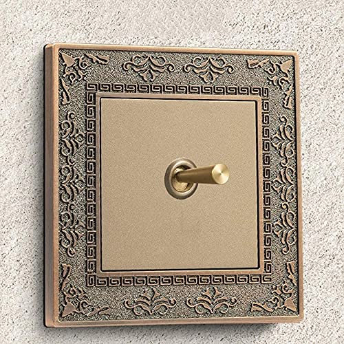 Finish Wall Push Button Plate,86 Type EU 220V 1/2/3/4 Gang 2 Way Smart Retro Wall Switch Light Switch Vintage Brass Toggle Retro Wall Switch 10A Wall Light Switch Panel Control Switch For Living Room