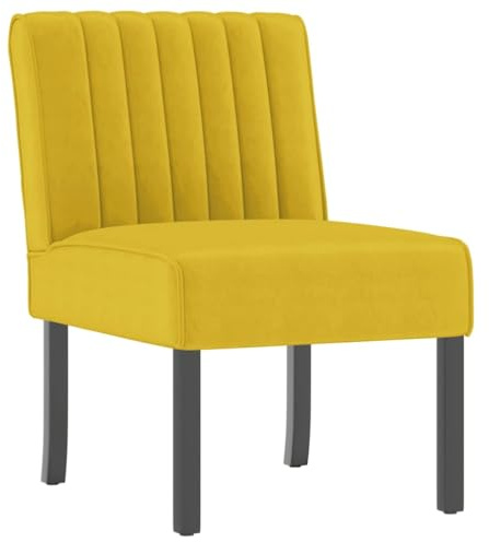vidaXL Polsterstuhl, Polstersessel für Wohnzimmer Büro Schlafzimmer, Relaxsessel ohne Armlehnen, Relaxstuhl Sessel Stuhl Bürostuhl, Gelb Samt