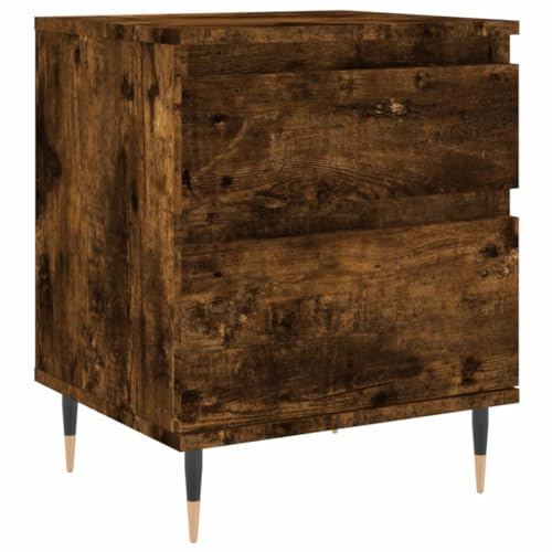 vidaXL Nachttisch, Nachtschrank mit viel Stauraum, Kommode für Schlafzimmer, Nachttischschrank Beistelltisch Aufbewahrung Nachtkästchen, Räuchereiche Holzwerkstoff