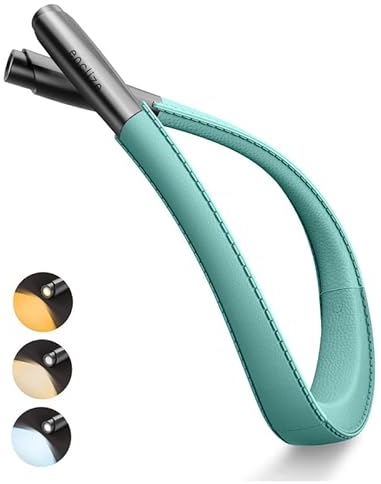 LED-Nackenleselampe, Buchlampe zum Lesen im Bett, 3 Helligkeitsstufen einstellbar, leichtes, komfortables Design, Hände frei, langlebig, perfekt zum Basteln, Stricken, Camping, Cyan Mitternacht