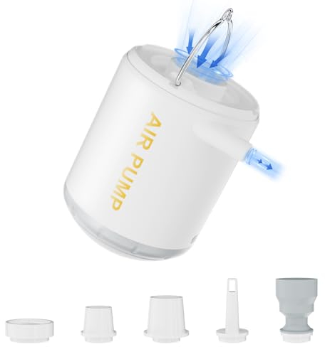 Irishom Pompe à Air Portable, Pompe Electrique sans Fil, Gonflage Rapide Dégonflage, pour Flotteurs de Piscine Matelas Pneumatique Anneau de Natation Sac de Rangement sous Vide