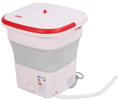 Mini Machine à Laver à Seau Légère 135 W Installation Facile 12 L Machine à Laver Pliable Automatique Pliable pour Appartement, sous-vêtements, Hôtel ()