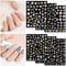 6 Sheets Small Daisy Nail Stickers, Self-Adhesive Colorful Daisy Flowers Bunny Daisy Nail Stickers Floral Rabbit Leaves Nail Art Decals Decoration Accessories Suitable for Women and Girls