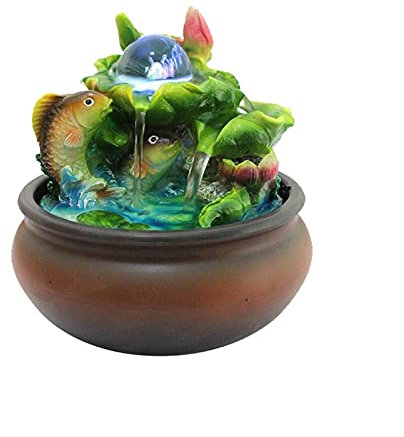 ZLQRTUD Tischbrunnen Desktop-Wasserbrunnen Innendekoration Tragbarer dekorativer Tisch-Wasserfall-Bausatz Beruhigende Entspannung Zen-Meditation Ambient Desktop-Brunnen
