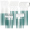 30PCS Silverware Set,Silverware Set Stainless Steel Flatware Tableware Cutlery Utensil Set for Kitchen Dark Green