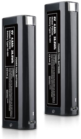 VINIDA 2 Packs 4800mAh 6V Battery Replacement for Paslode Battery 404717 Ni-MH Compatible with Paslode PS604N B20544E BCPAS-404717 404400 900400 900420 900600 901000 902000 CF-325 IM200 F18
