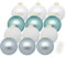 Inge Glas große Weihnachtskugeln mit Haken | Christbaumkugeln aus Glas | Set 12 Kugeln 8cm groß und 40 Aufhänger | Christbaumschmuck Weihnachtsbaumkugeln (Nordic Journey | weiß hellblau)