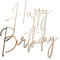 Auiremrti Gold Kuchenseitendekoration,Happy Birthday Kuchenaufsatz,Goldfarbener Spiegel Aus Acryl Kuchenschild-Dekoration,Für Geburtstagsparty,Kuchen,Dessert