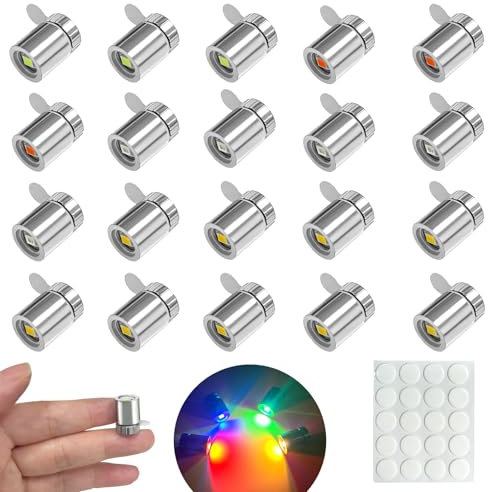 Felicify Mini LED Licht, 20 Stück LED Lichter für Puppenhaus, Micro LED Licht, Puppenhaus Beleuchtung, DIY Handwerk, Dekoration für Vitrinen Showcase