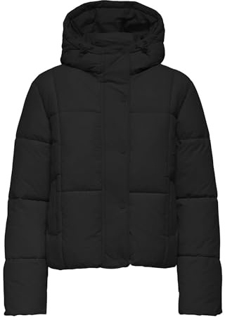 JDY Damen kurze Steppjacke JDYWonder Puffer Winterjacke mit Kapuze